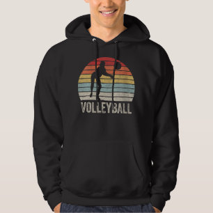 Womens Vintage Retro Volleyball 414 Hoodie