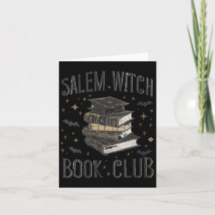 Womens Vintage Salem Book Club Black Cat Bookish Card