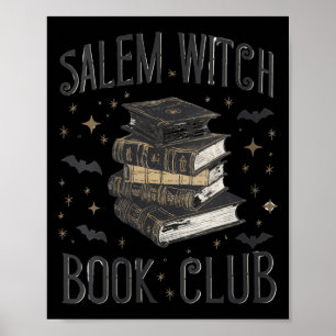 Womens Vintage Salem Book Club Black Cat Bookish Poster