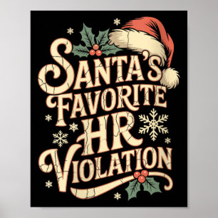 Womens Vintage Sarcastic Retro Hr Violation Christ Poster