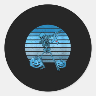Womens Vintage Skeleton Diabetes Awareness Ribbons Classic Round Sticker