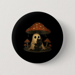 Womens Vintage Spooky Halloween Ghost And Black 6 Cm Round Badge