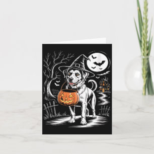 Womens Vintage Witch Dog With Pumpkin Y Dog Card