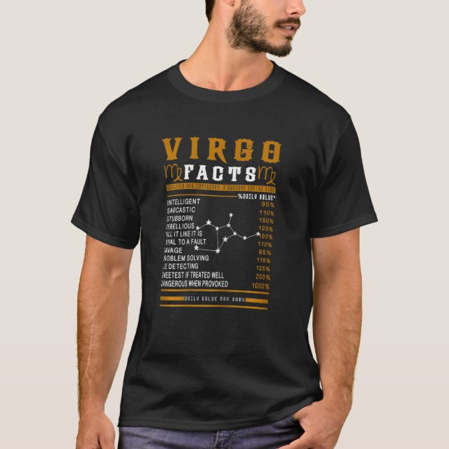 Womens Virgo Facts Zodiac Sign  Birthday Born July T-Shirt (Front)