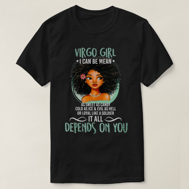 Womens Virgo Girl I can be Mean as sweet as candy  T-Shirt (Design Front)