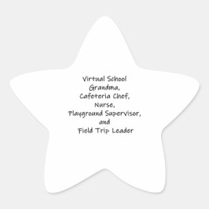 Womens Virtual School Grandma Cafeteria Chef Star Sticker