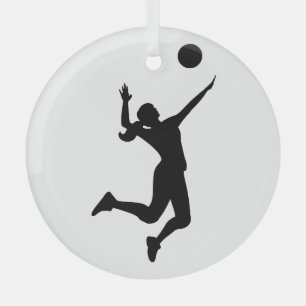 women's volleyball figure glass tree decoration