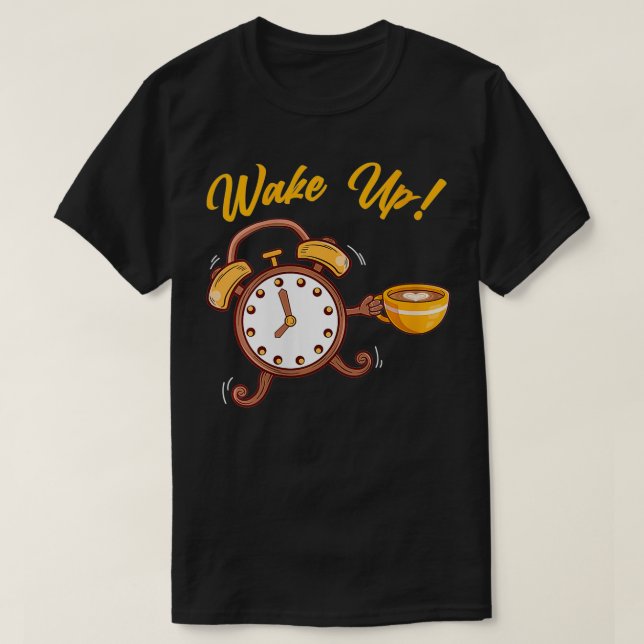 Womens Wake Up Alarm Clock Owl Nocturnal Caffeine  T-Shirt (Design Front)