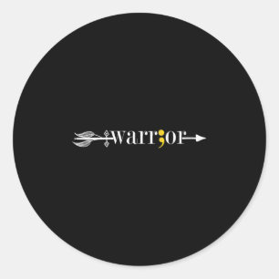 Womens Warrior Semicolon May Mental Health Awarene Classic Round Sticker
