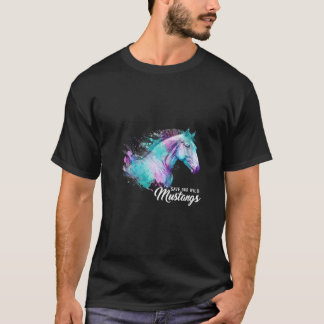 Womens Watercolor Horses Colourful Animal Save Our T-Shirt