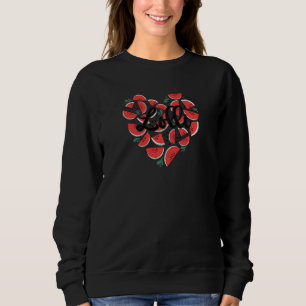 Womens Watermelon Heart Lolli Lolli Summer Vibes Sweatshirt