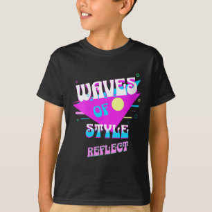 Womens Waves Of Style Reflect Retro Aesthetic Mood T-Shirt