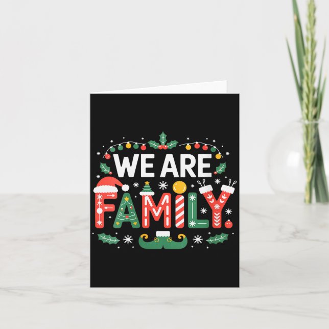 Womens We Are Family Christmas 2025 Pajamas Funny  Card (Front)