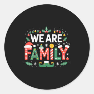 Womens We Are Family Christmas 2025 Pajamas Funny Classic Round Sticker