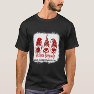 Womens We Wear Burgundy Brain Aneurysm Awareness T-Shirt