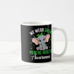 Womens We Wear Green Mental Health Awareness V-nec Coffee Mug