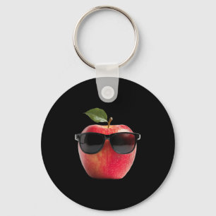 Womens Wearing Sungles Funny Fruit Costume Graphic Key Ring