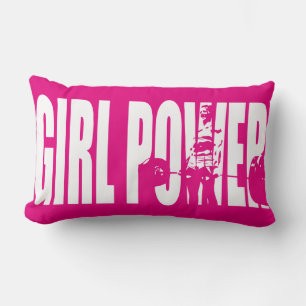 Women's Weightlifting Motivation - Girl Power Lumbar Cushion