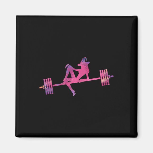 Womens Weightlifting Witch Halloween Gym Working O Magnet (Front)
