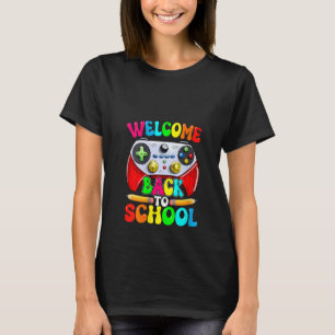 Womens Welcome Back To School Video Gamer Men Boy  T-Shirt