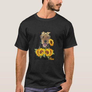 Womens Welsh Terrier Mum Sunflower Summer Dog Mum T-Shirt