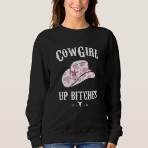 Womens Western Cowgirl Yeehaw Hippie Boho Cow Bull Sweatshirt