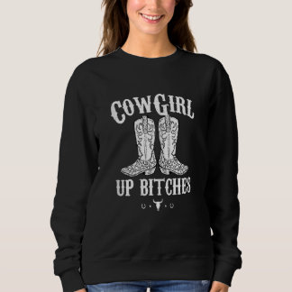 Womens Western Cowgirl Yeehaw Hippie Boho Cow Bull Sweatshirt