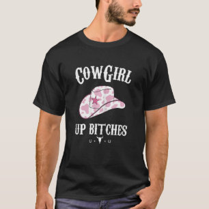 Womens Western Cowgirl Yeehaw Hippie Boho Cow Bull T-Shirt