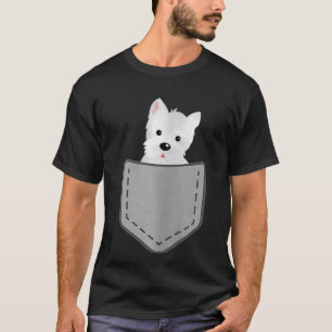 Womens Westie Funny Dog In Your Pocket VNeck T-Shirt