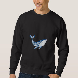 Womens Whale Blue Whale Pottwal Sea Animal  with O Sweatshirt