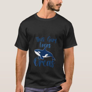 Womens Whales  Orca  This Girl Loves Orcas V Neck T-Shirt