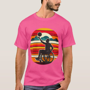 Womens Wheelchair Basketball Vintage Graphic Wheel T-Shirt