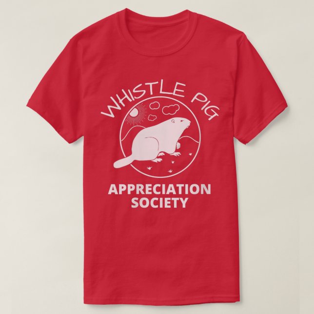 Womens Whistle Pig Appreciation Society  Groundhog T-Shirt (Design Front)