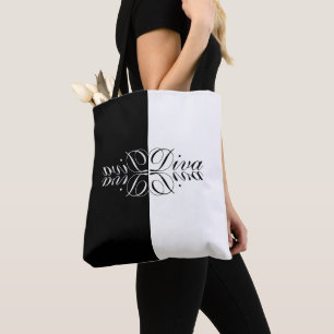 Womens white butterfly diva tote bag