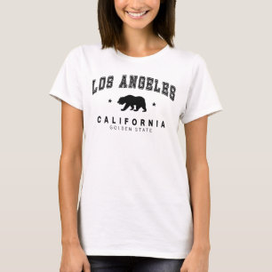 Women's White Los Angeles - Grizzly Bear Design T-Shirt