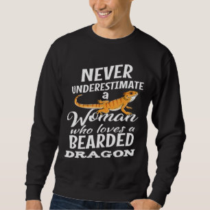 Womens Who Loves Reptile Bearded Dragon Gif Girls Sweatshirt