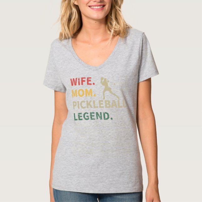 Womens Wife Mum Pickleball Legend Funny T-Shirt (Front)