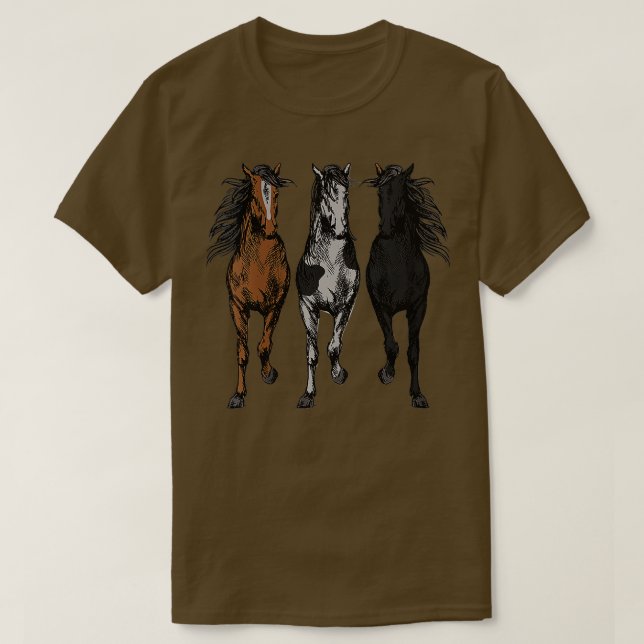 Womens Wild Horse  Animal  Art Designed For Horse  T-Shirt (Design Front)