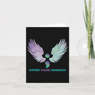 Womens Wings Semicolon Support Suicide Awareness T Card