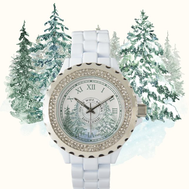 Women's Winter Forest Rhinestone Watch – White (Creator Uploaded)