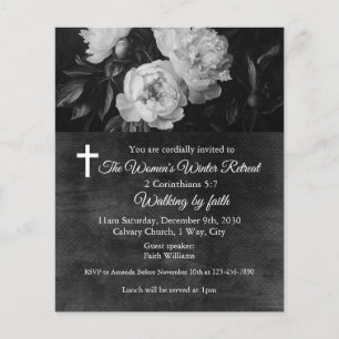 Women's Winter Retreat White Floral Church Flyer