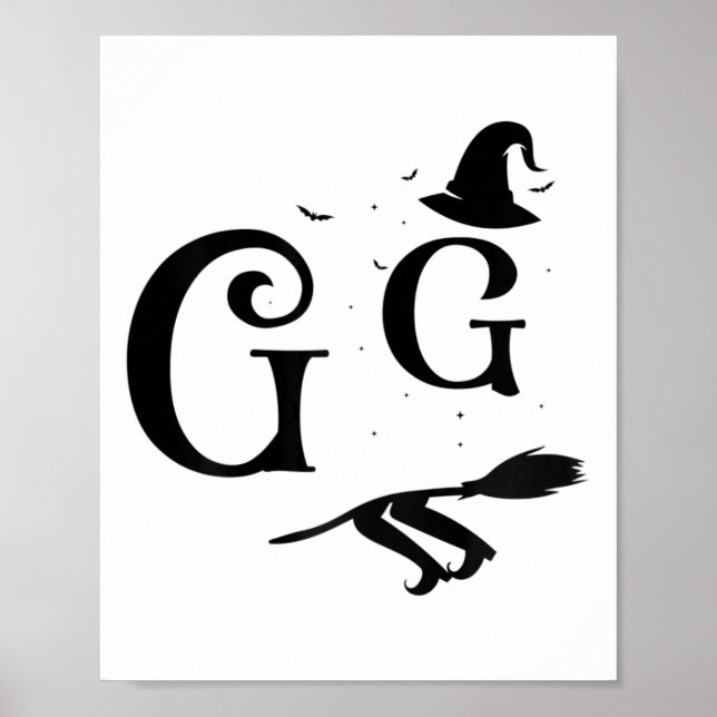 Womens Witch Hat Graphic Spooky Gg Funny Halloween Poster (Front)