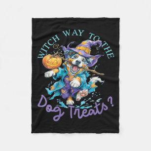 Womens Witch Way To The Dog Treats_ - Cute Dog Fleece Blanket