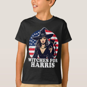 Womens Witches For Kamala Harris Halloween Politic T-Shirt
