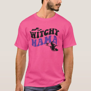 Womens Witchy Mama Spooky Witch Mum Witchcraft Mo T-Shirt
