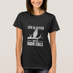 Womens  with Barn Owls birding vintage birdwatchin T-Shirt