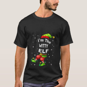Womens Witty Elf Matching Family Group Christmas P T-Shirt