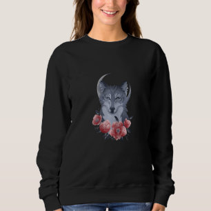 Womens Wolf Realistic Wolves Animal Howling At The Sweatshirt