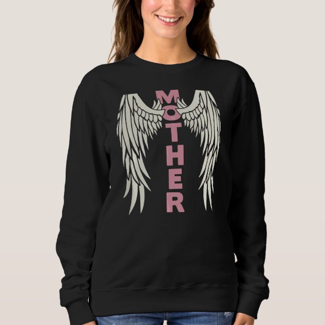 Womens Woman Mother Angel Wings Best Mum Mother Da Sweatshirt (Front)