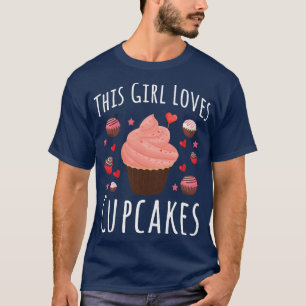 Womens Women Mum Grandma Loves Cupcake Girls Love T-Shirt